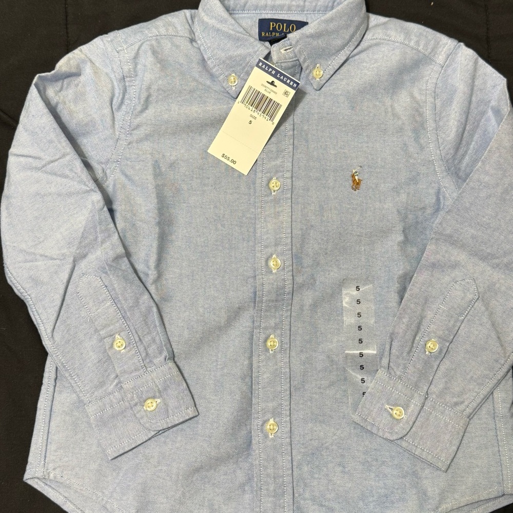 Polo by Ralph Lauren Blue Button Down Shirt with Embroidered Logo